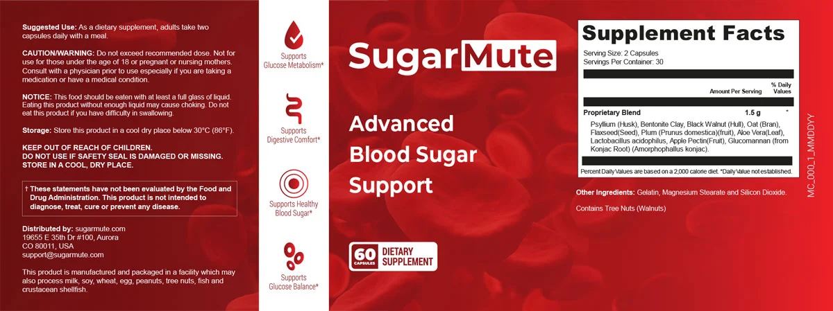 SugarMute Product Label